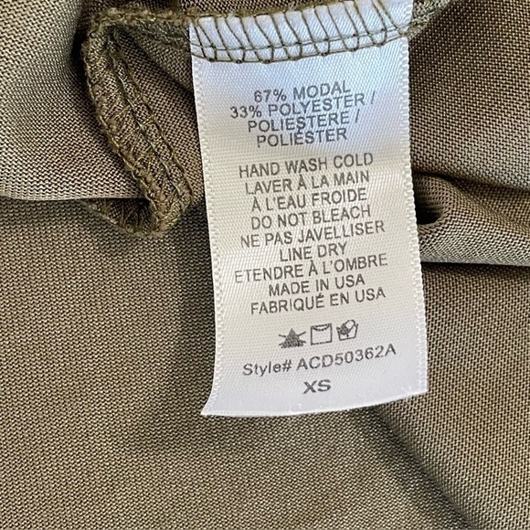 Anthropologie COA Sierra Knit Midi Cap Sleeve Tiered Dress Olive Green XS/S - Picture 10 of 10